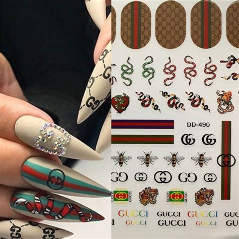 gucci nail design stickers|Gucci nail design.